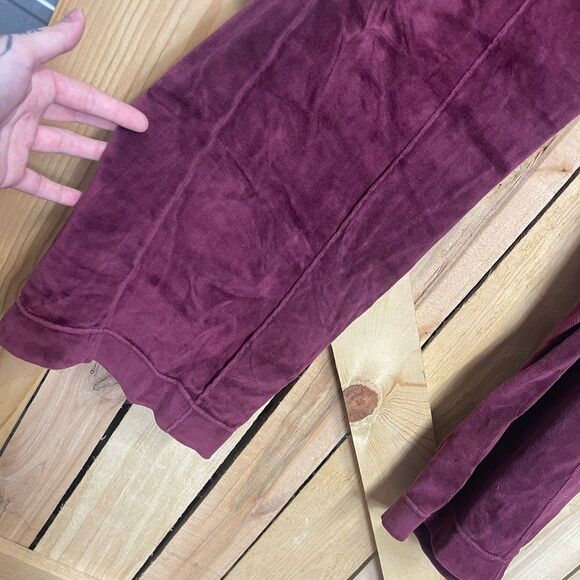 Vintage 70's Yves Saint Laurent YSL Maroon Velour Tracksuit Leisure Size Large - Picture 5 of 16